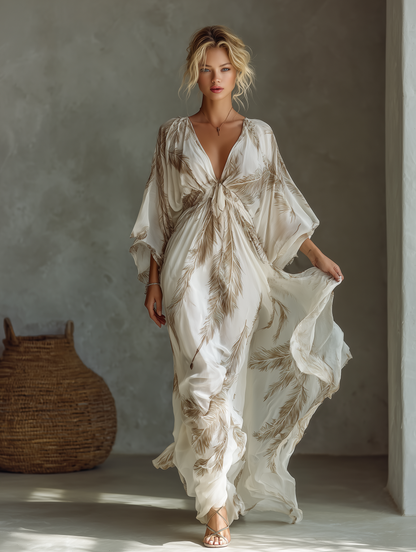 Alcina — Abito lungo in chiffon stampato