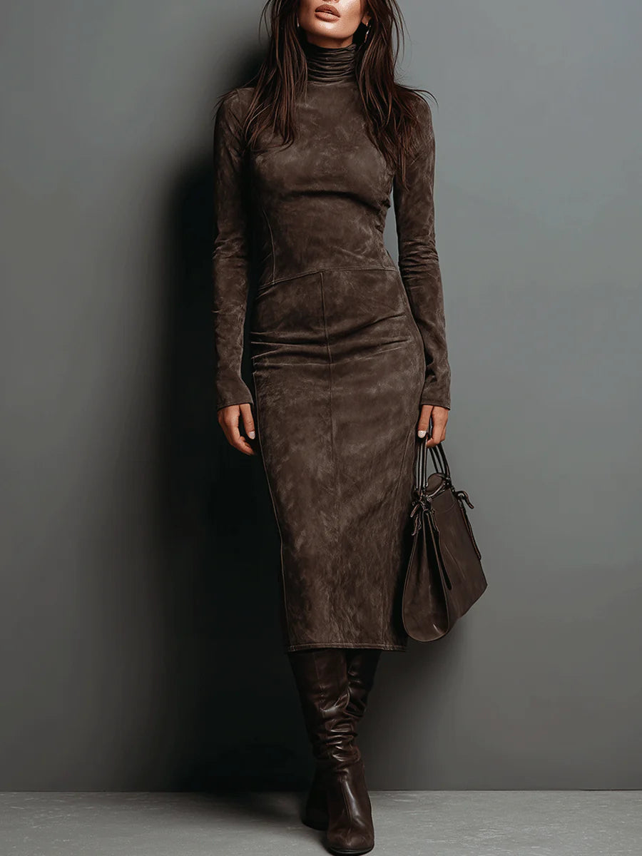 Mara — Abito midi in camoscio