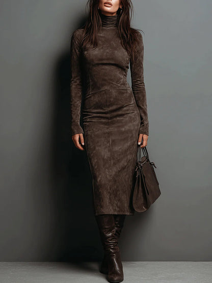 Mara — Abito midi in camoscio