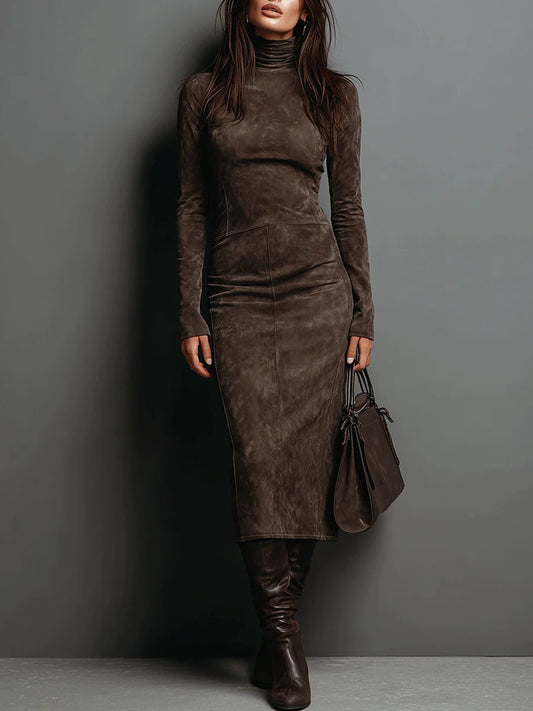 Mara — Abito midi in camoscio