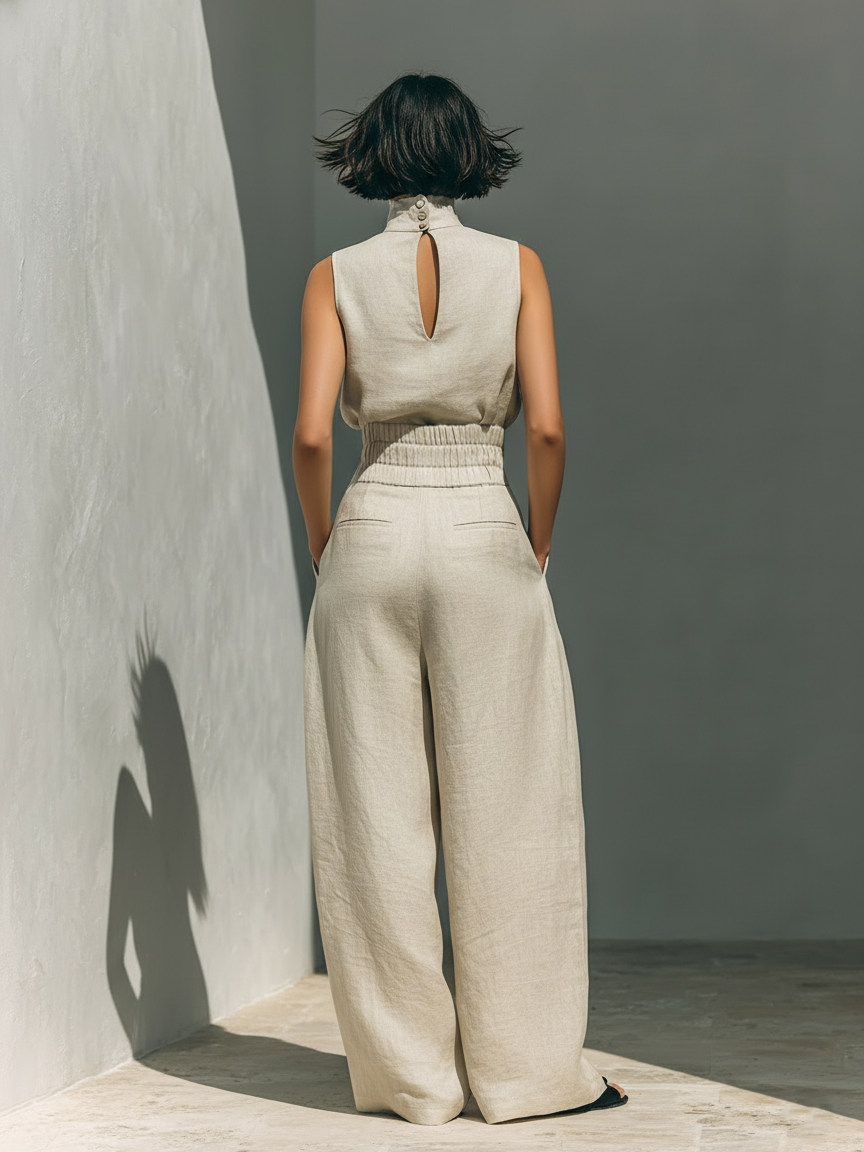Ambra — Completo due pezzi in cotone e lino