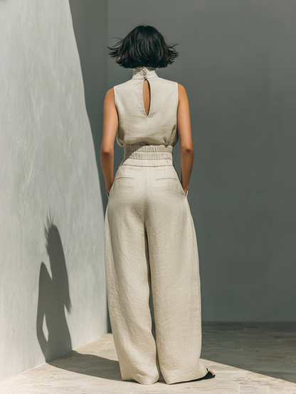 Ambra — Completo due pezzi in cotone e lino