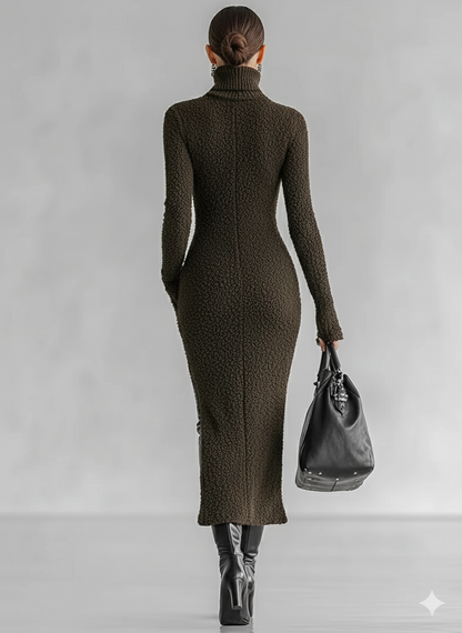 Floriana — Abito midi in maglia con collo alto