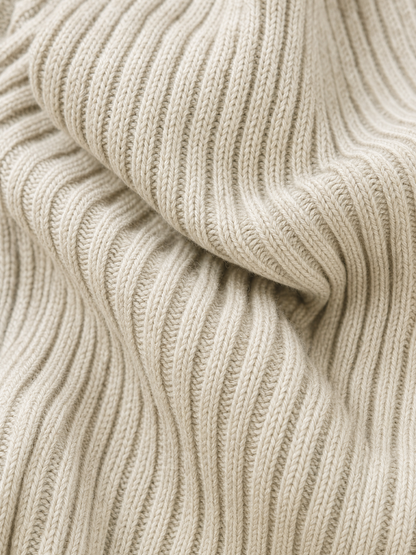 Quirina — Abito midi in maglia elasticizzata con collo alto