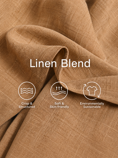 Tilde — Abito midi in lino con girocollo