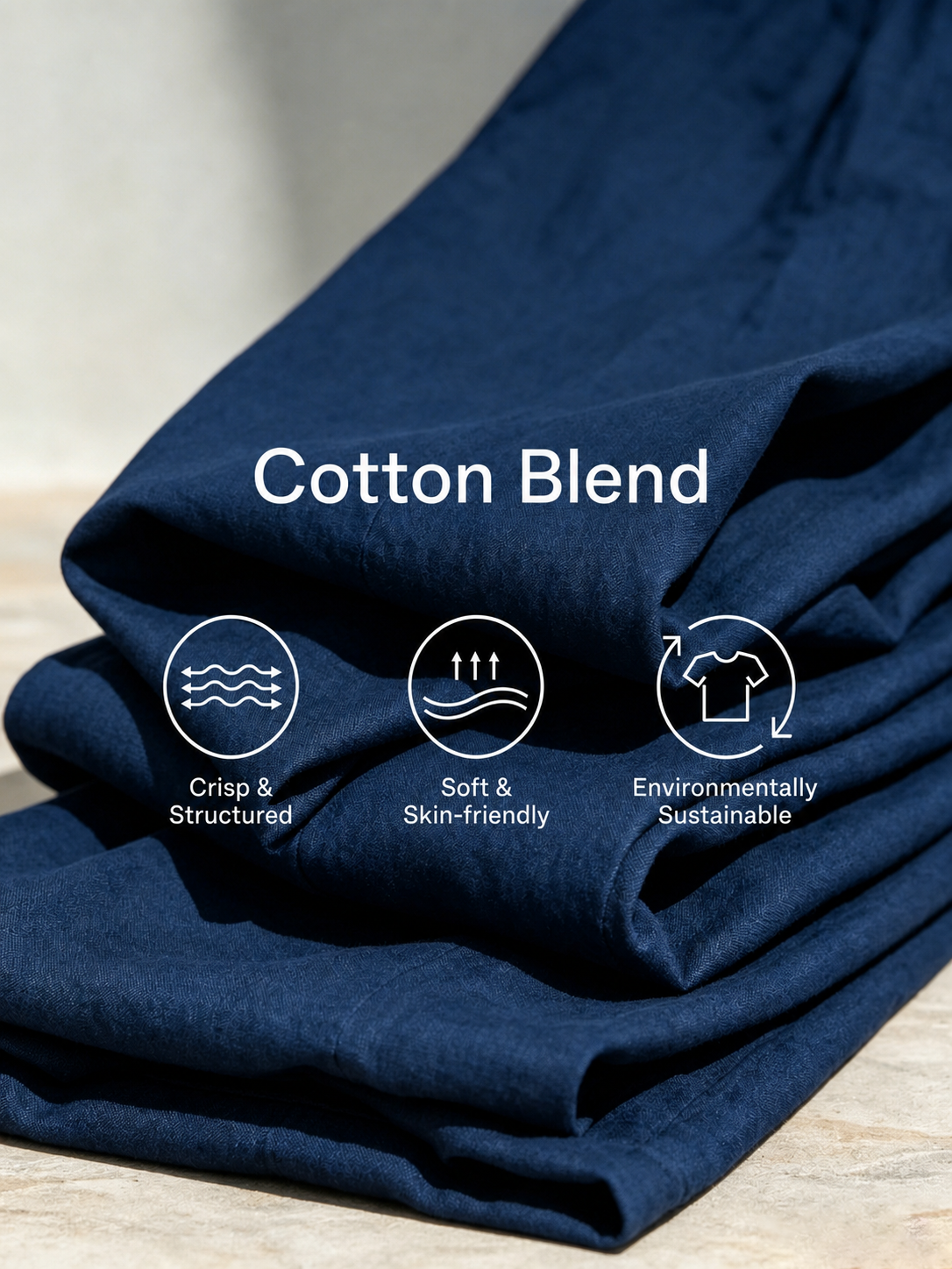 Assunta — Completo due pezzi in cotone a righe blu navy e bianco