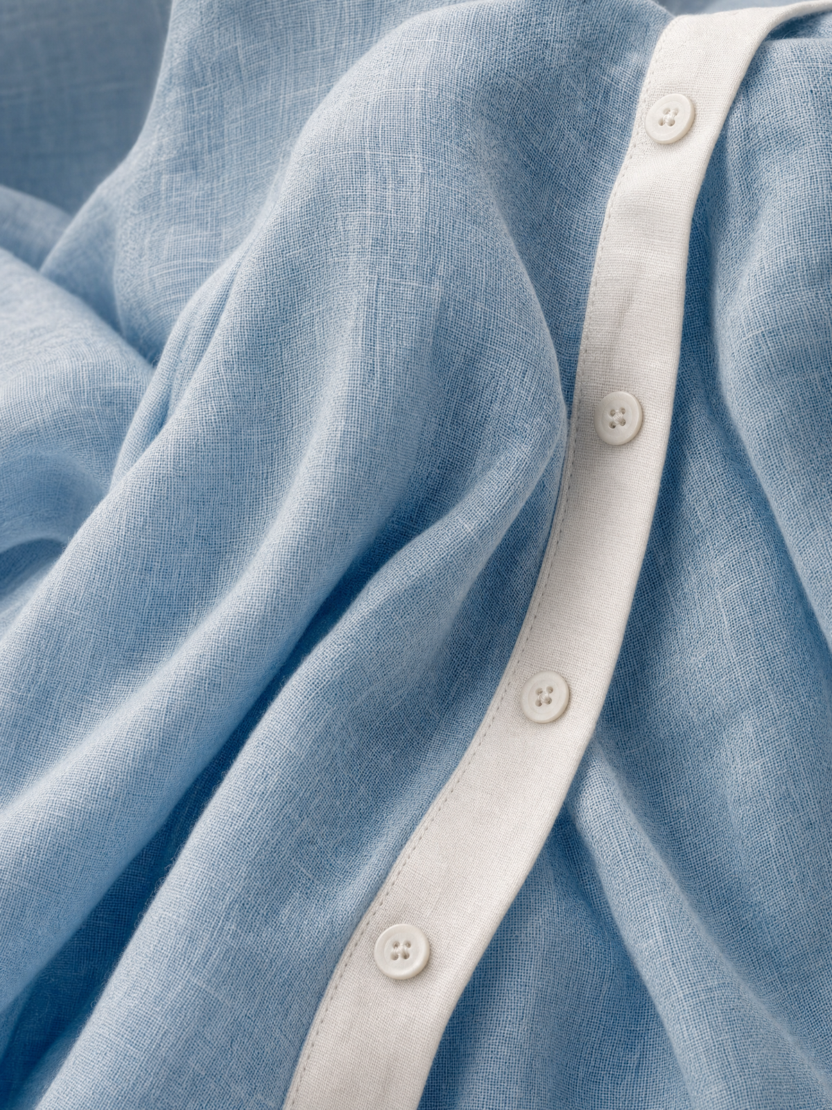Lara — Abito lungo in lino con collo a camicia