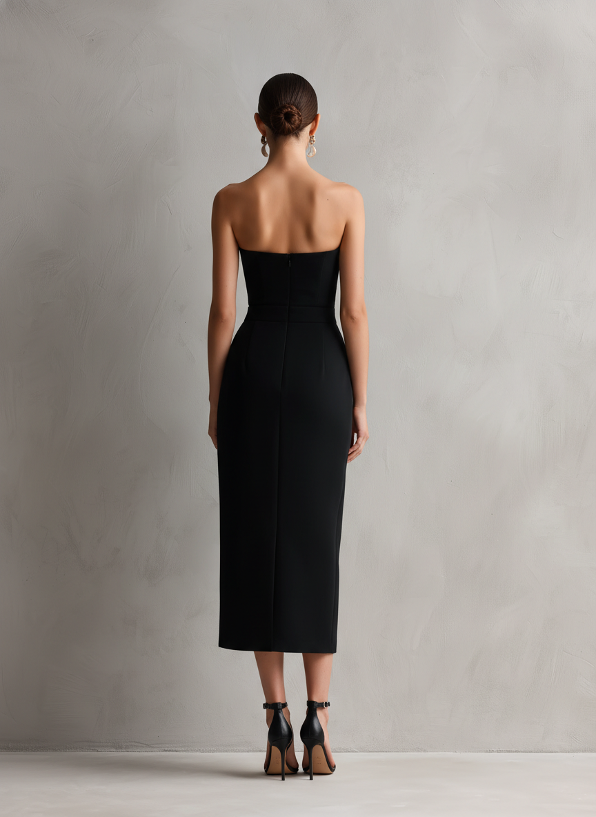 Antonietta — Abito midi in maglia elasticizzata senza maniche