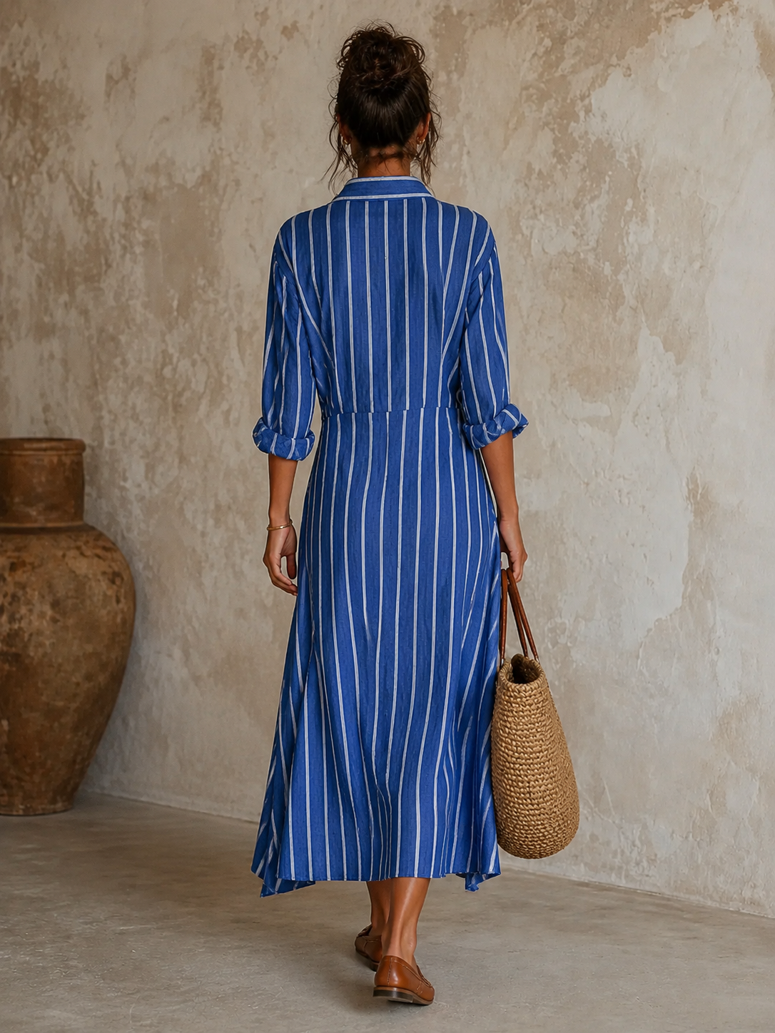 Irma — Abito midi in cotone a righe