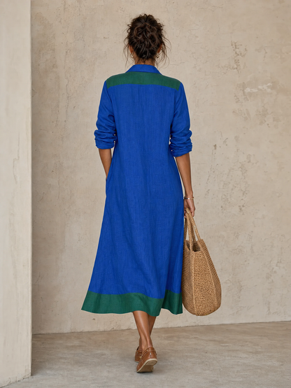 Umberta — Abito camicia color block