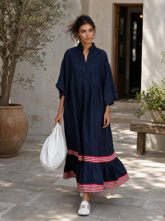Rosalia — Abito lungo in lino a righe