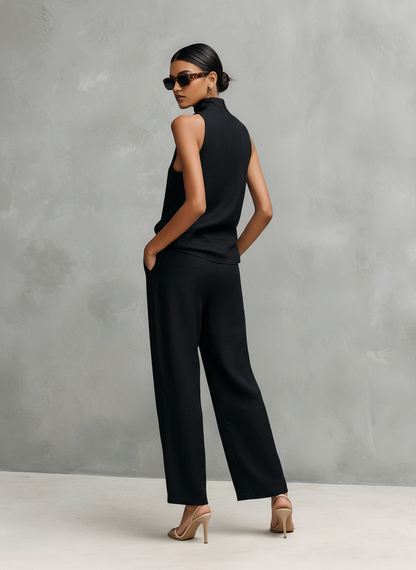 Adriana — Completo due pezzi in cotone e lino con pantaloni