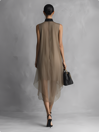 Ancilla — Abito in chiffon color block
