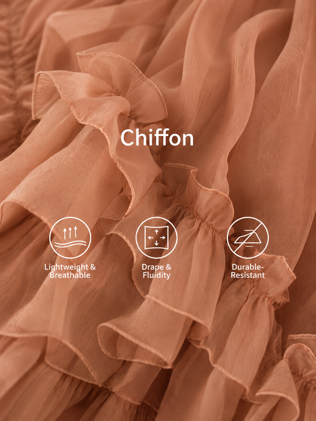 Agostina — Abito corto in chiffon con girocollo