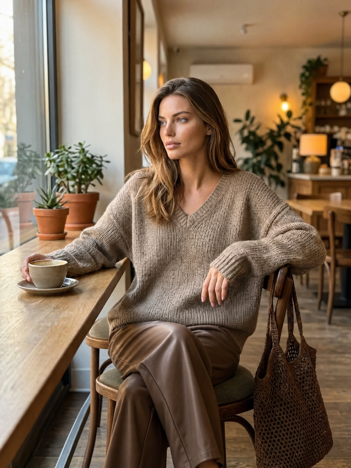 Palmira — Maglione in maglia con scollo a V