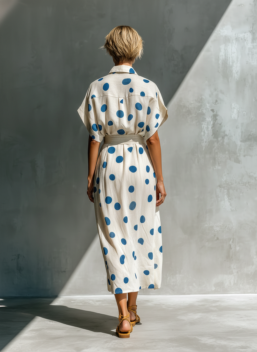 Ida Maria — Abito camicia in lino con collo a camicia