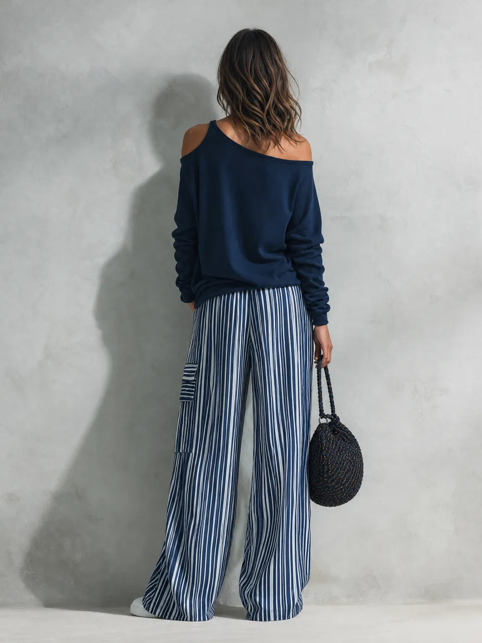 Flaminia — Completo due pezzi in felpa di cotone a righe