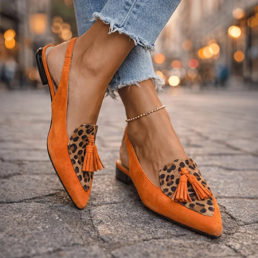 Elda — Sandali slingback con nappine
