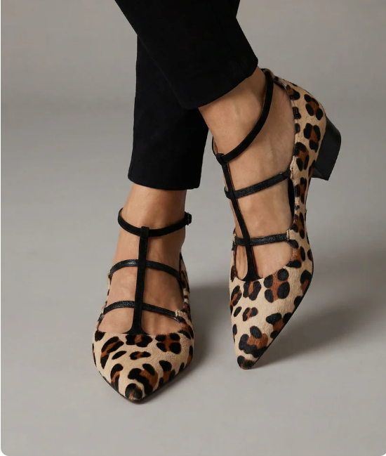 Brigida — Décolleté con cinturino leopardo