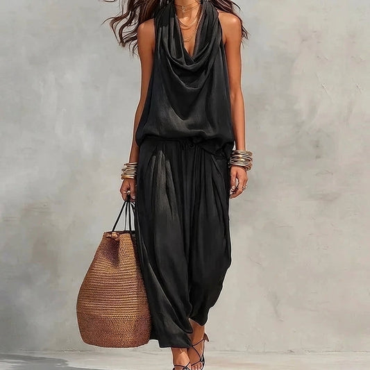 Amalia — Completo con top drappeggiato e pantaloni