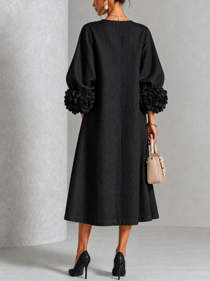 Clelia — Abito midi a fiori con polsini a fiore