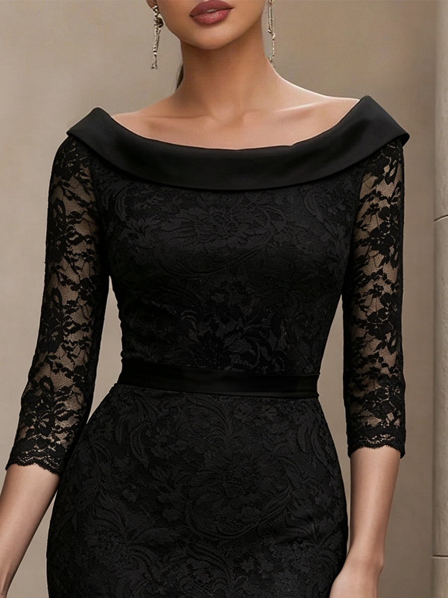 Armida — Abito midi in raso con pizzo