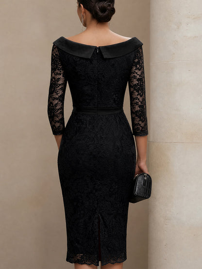 Armida — Abito midi in raso con pizzo