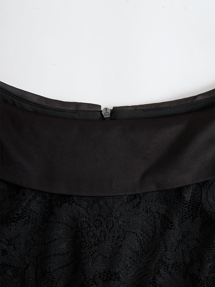 Armida — Abito midi in raso con pizzo