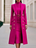 Albina — Completo con cappotto e abito in maglia con cintura