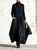 Simona — Abito lungo oversize con collo alto, 5 colori