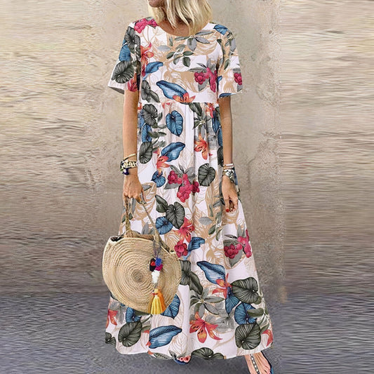 Livia — Abito midi a fiori con manica a farfalla