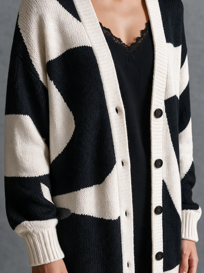 Amedea — Cardigan color block in jacquard