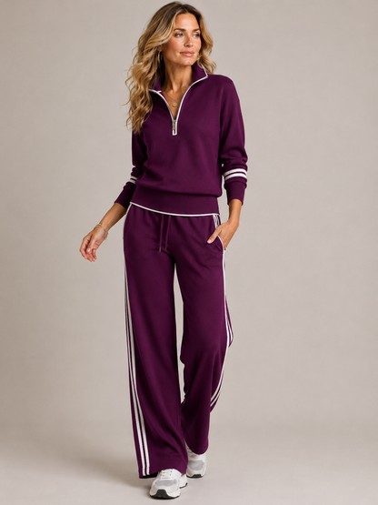 Serenella — Completo in maglia con zip
