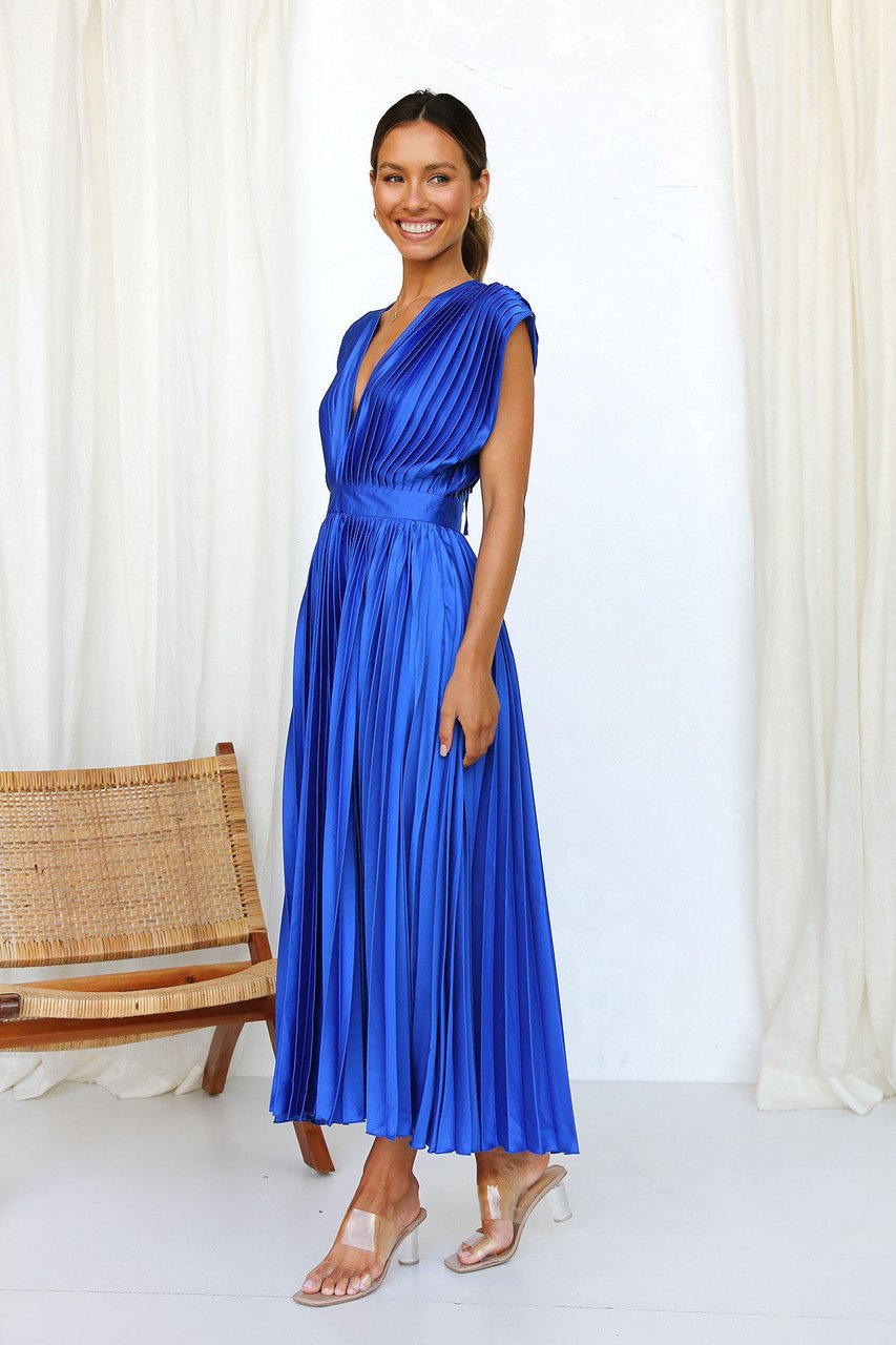 Edda — Abito midi in raso con scollo a V