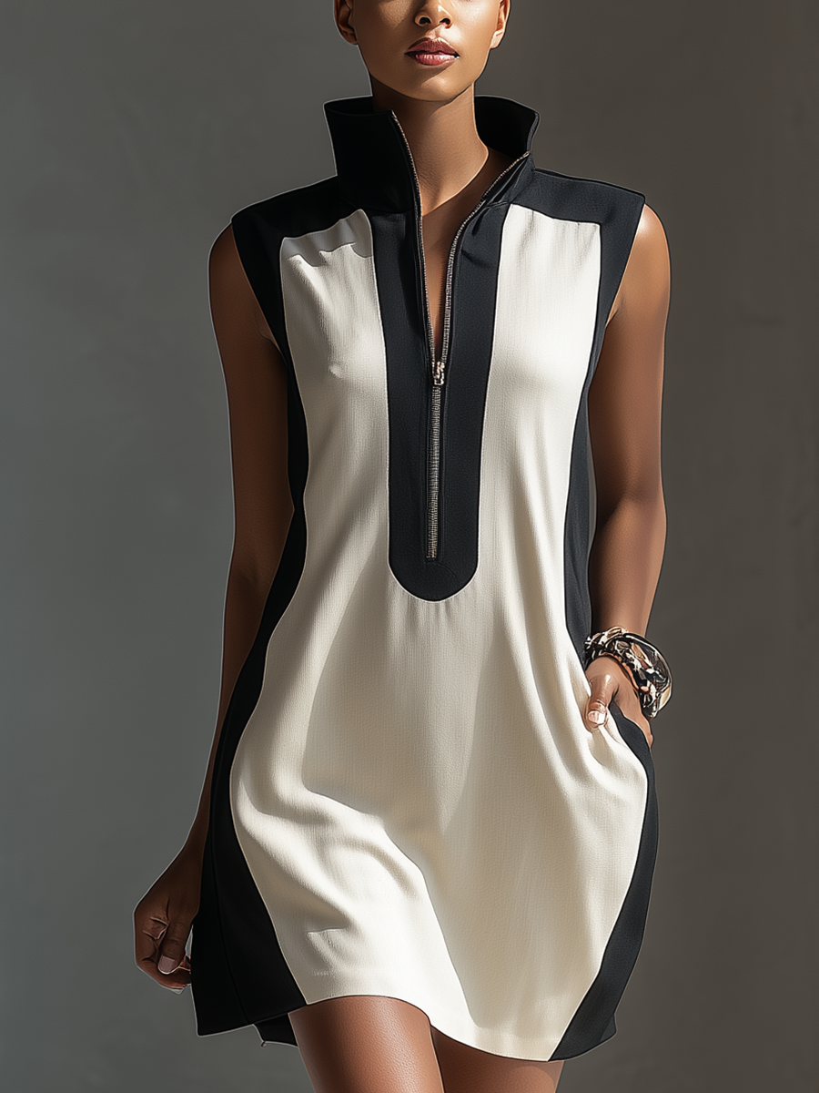 Degna — Abito corto color block
