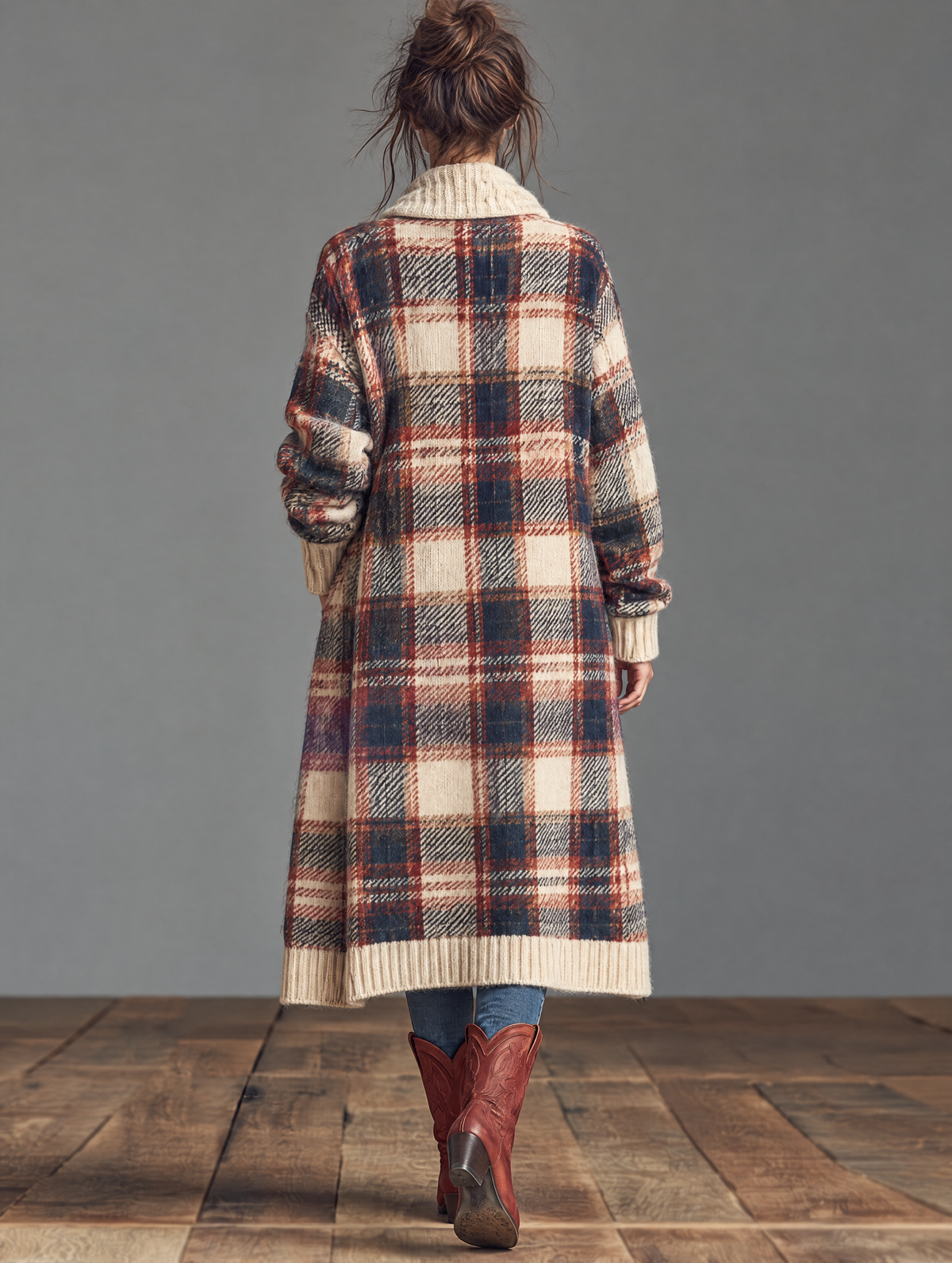 Quintina — Cardigan a quadri in jacquard