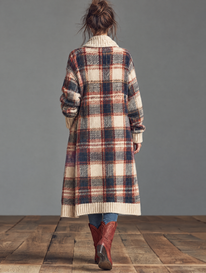Quintina — Cardigan a quadri in jacquard