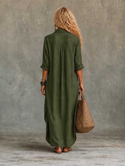 Viviana — Abito lungo camicia con bottoni