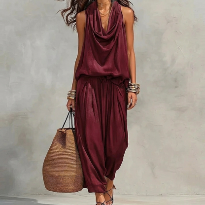 Amalia — Completo con top drappeggiato e pantaloni