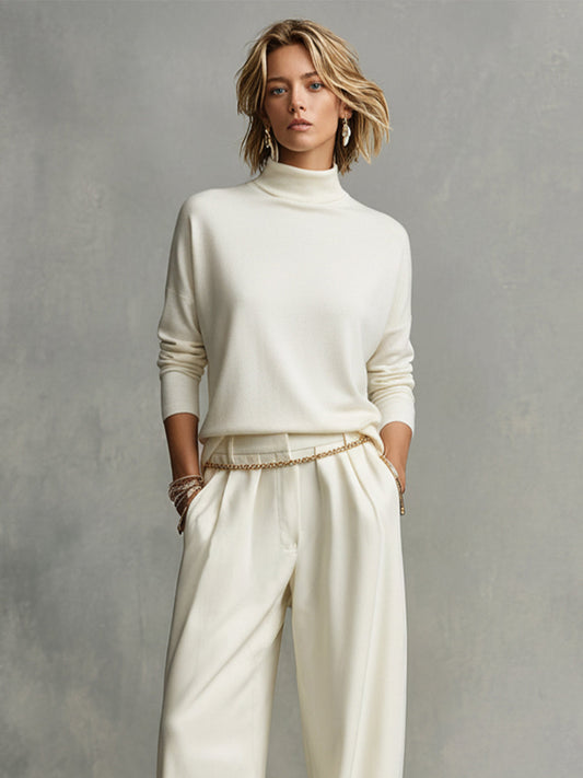 Lidia — Top in maglia con collo alto