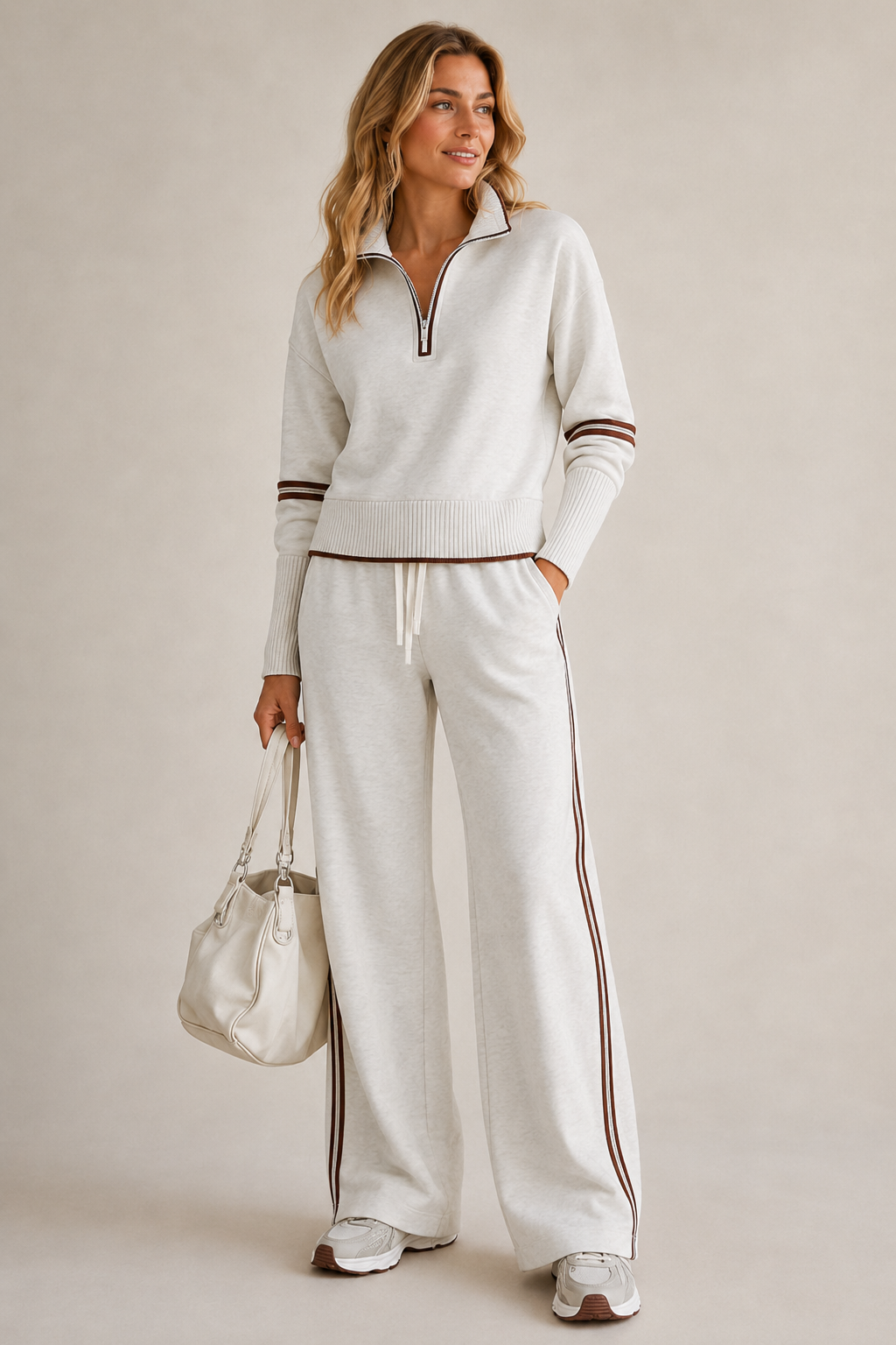 Serenella — Completo in maglia con zip