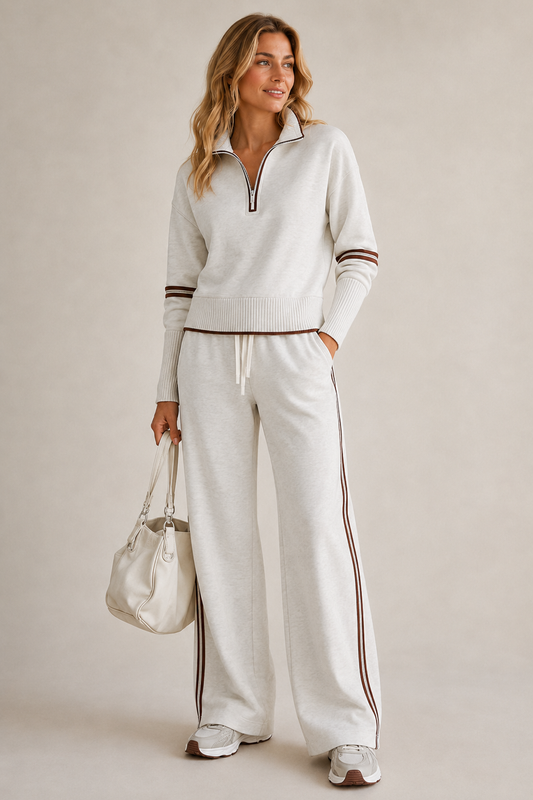 Serenella — Completo in maglia con zip