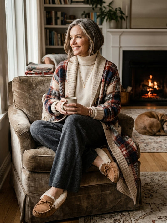Quintina — Cardigan a quadri in jacquard
