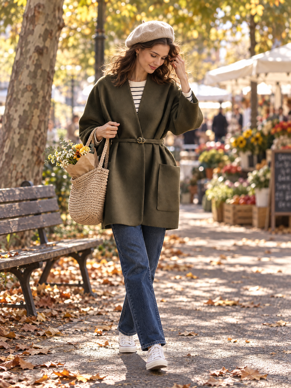 Delfina — Cappotto oversize con cintura