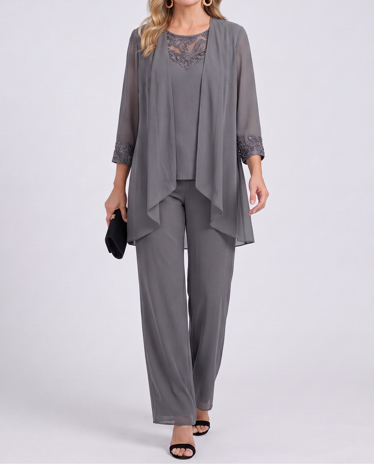 Eleonora — Completo con giacca fluida e pantaloni a gamba larga