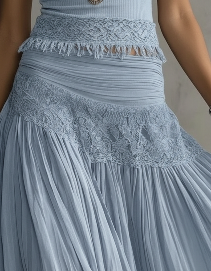 Gilda — Completo con top in pizzo e gonna lunga