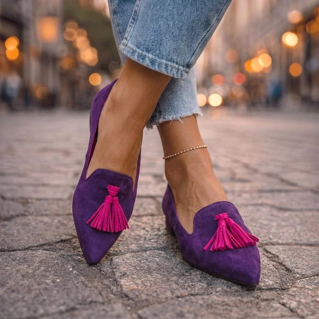 Liviana — Ballerine a punta con stampa leopardo