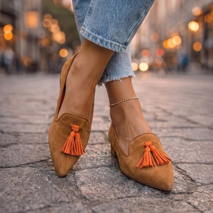 Liviana — Ballerine a punta con stampa leopardo