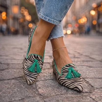 Liviana — Ballerine a punta con stampa leopardo