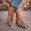 Celeste — Ballerine a punta con doppia fibbia